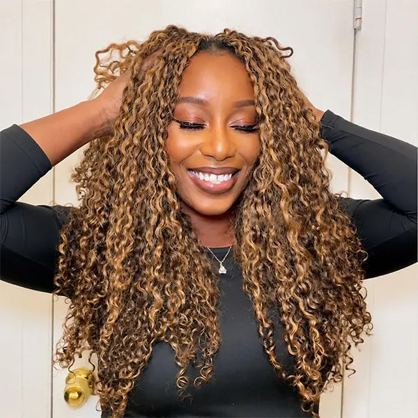 Lumiere Highlight P4/27 Color Burmese Curly Feather Crochet Human Hair Extensions(No Code Need)