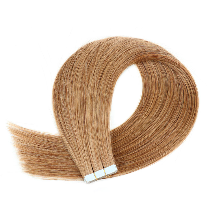 Color Hair #4 Tape In Hair Extensions Cheveux Raides Vierges Humains 20 pcs/1pack 100% Cheveux Humains 