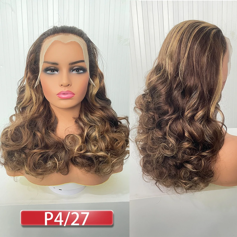 Customized 250% Density Highlight Ombre Bouncy Double Drawn Wigs 13x4 Wear And Go Full Fumi Bouncy Body Wave Wigs| Lumiere