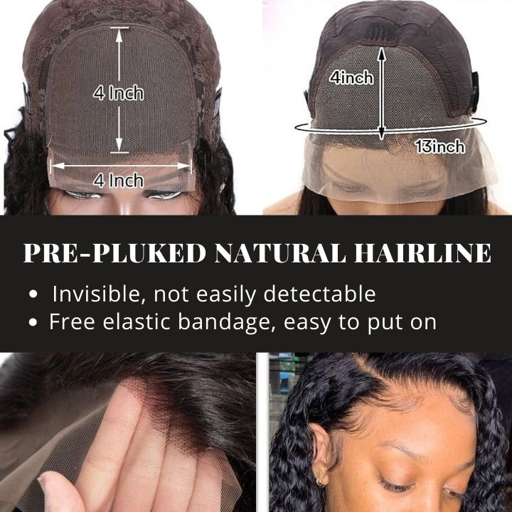 Natural Wave 13*4 Frontal Wigs Pre Plucked Natural Hair Transparent Lace Wigs-Lumiere Hair