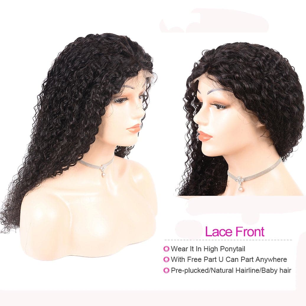 Lumiere hair Pretty Kinky Curly 13x4 Lace Frontal Wig virgin Hair Pre-Plucked Hairline