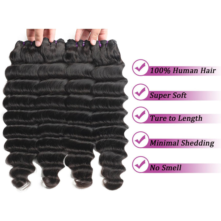 lumiere 15A Loose Deep Wave 4 Bundles  Human Hair Extension