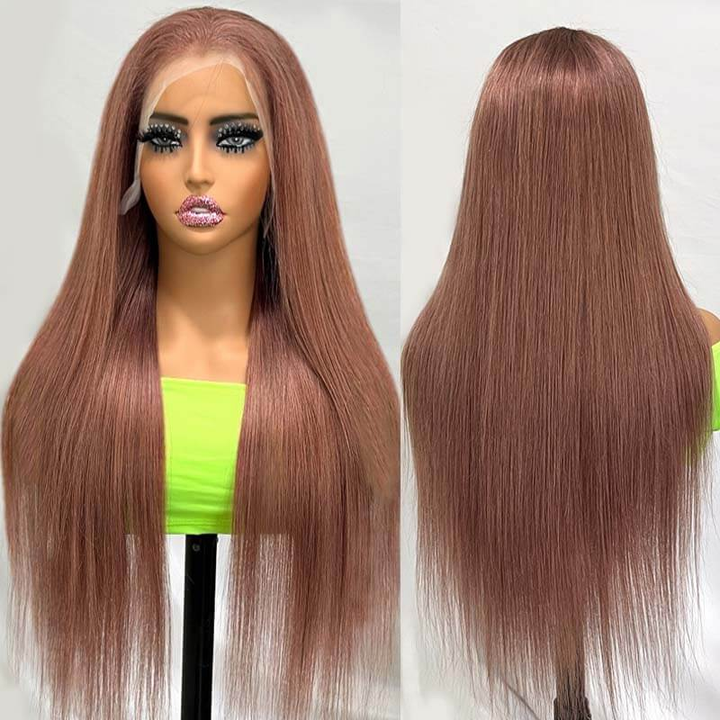 TikTok Hair Inspiration| Lumiere 13x4 HD Lace Rose Milk Tea Brown Colored Straight/Body Wave Wig