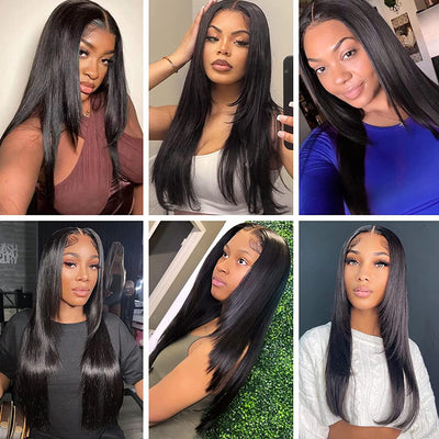 #2 Synthetic Straight None Lace Wig for Black Women Black Color 32 Inch Long Heat Resistant