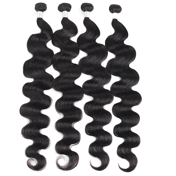 (B1) Body Wave 4 Bundles Brazilian Human Hair Weave Sew in Hair Extensions 30 Inch Bundles