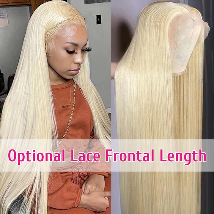 Lumiere Hair 613 Straight Lace Frontal Human Hair Wigs With Optional Replaceable Lace Front