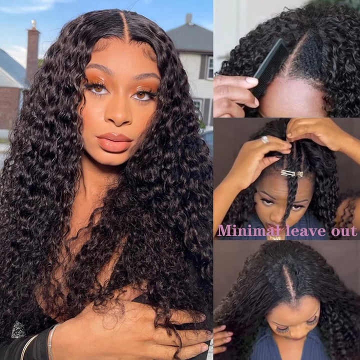 Lumiere Water Wave U Part Wig Human Hair No Leave Out Brazilian Glueless Upgrade V Part Wigs for Black Women