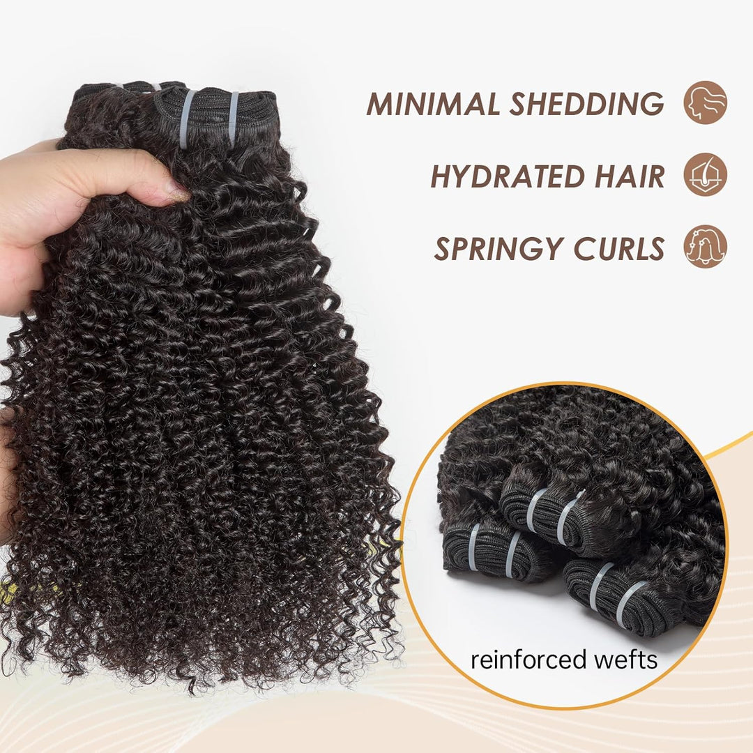 lumiere 15A  Brazilian Kinky Curly 4 Bundles Virgin Human Hair Extensions 10-24 inches