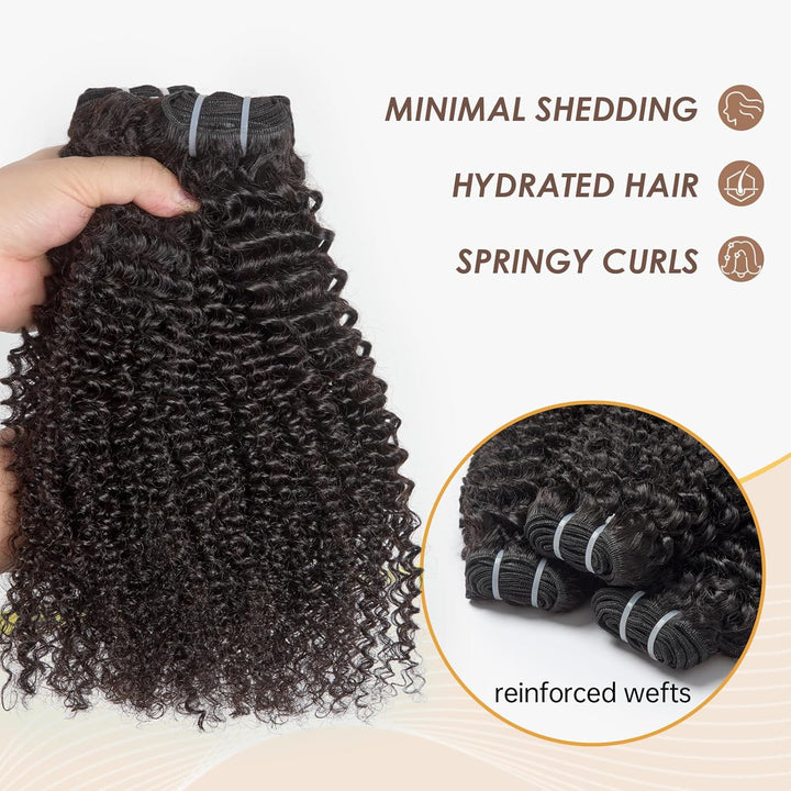 lumiere 15A  Brazilian Kinky Curly 4 Bundles Virgin Human Hair Extensions 10-24 inches
