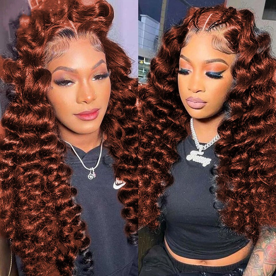 #33 Loose Deep Wave 4 Bundles With 13X4 Frontal Transparent Lace
