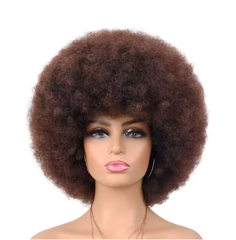 New Pixie Cut Colored Fluffy Afro Kinky Curly Wig For Women Human Hair Full Machine Explosive Hair Wigs