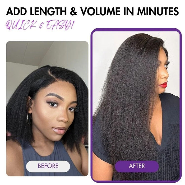 Ship In 24Hours-Kinky Straight Clip In Human Hair Extensions 8 Pieces/Set 120G Ship Free