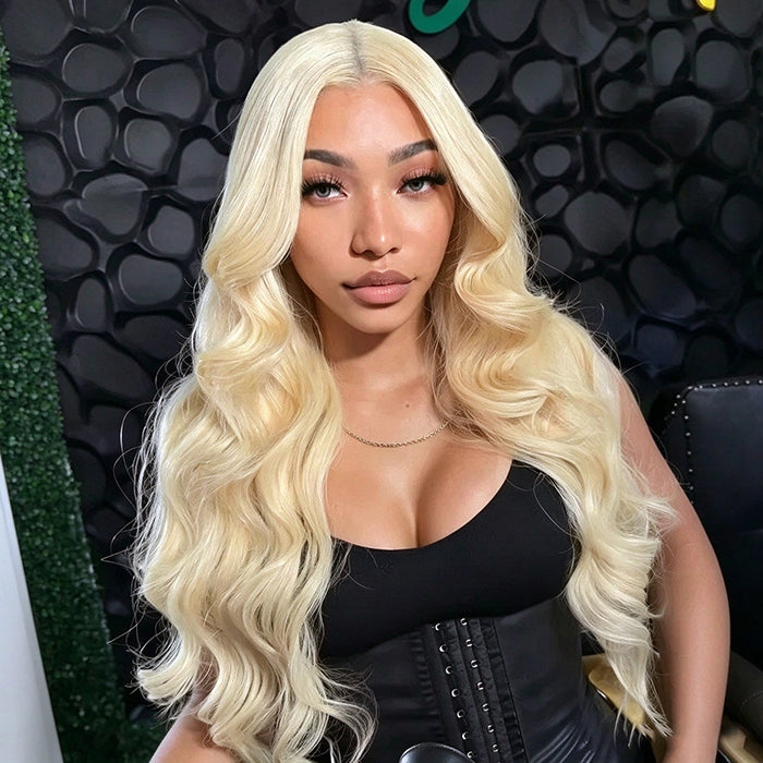 [Glueless Wig]  Lumiere 13x4 Frontal Lace Glueless 613 Blonde Body Wave Wig
