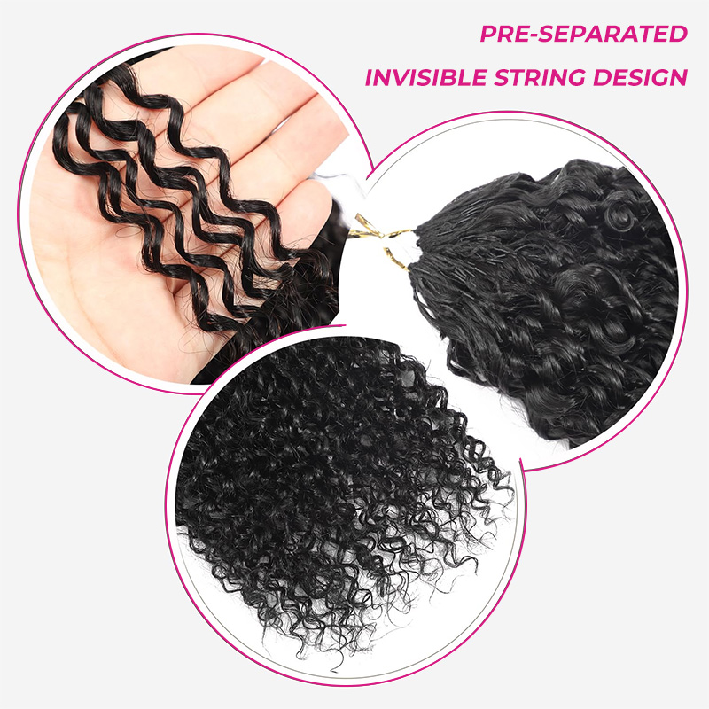 Lumiere Kinky Curly Feather Crochet Human Hair Natural Boho Braids Miracle Ready Time-Saving Pre-Separated