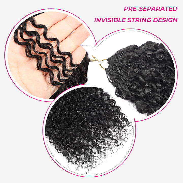Lumiere Kinky Curly Feather Crochet Human Hair Natural Boho Braids Miracle Ready Time-Saving Pre-Separated