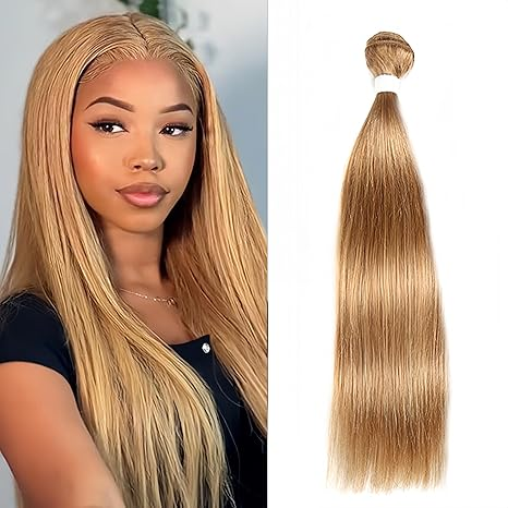 lumiere #27 Honey Blonde Bundle Long Straight  1 Piece Virgin Human Hair Extension