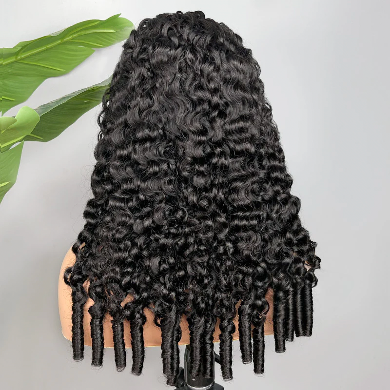 [3 In 1 Half ] Half Wig Burmese Curly Install Half With Drawstring Glueless Beginner Friendly