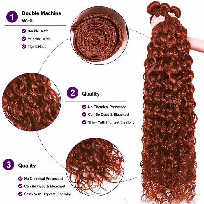 613 Blonde Water Wave 4 Bundles avec fermeture 4x4 avec dentelle transparente 