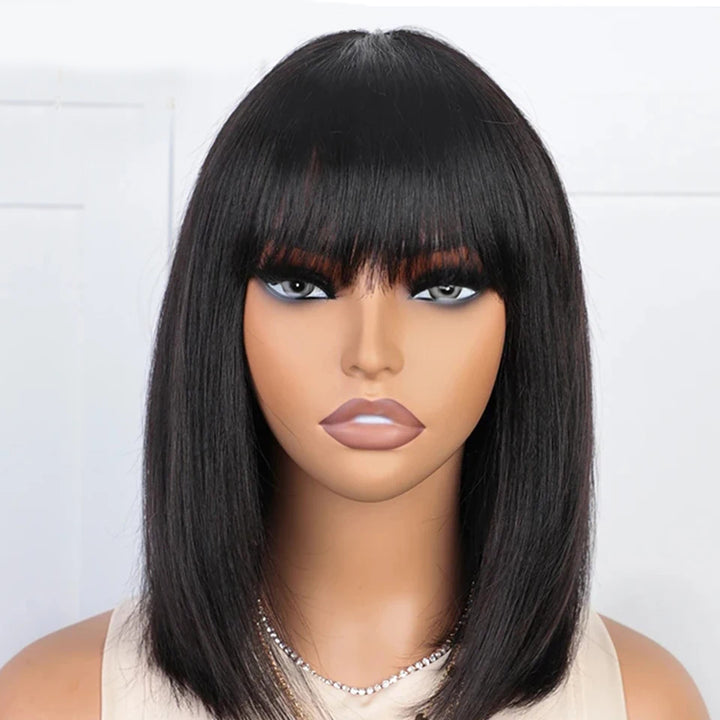 Lumiere Highlight Brown Colored Short Bob Human Hair Wig For Black Women 13x4 Lace Frontal Wig 180% Density HDZ