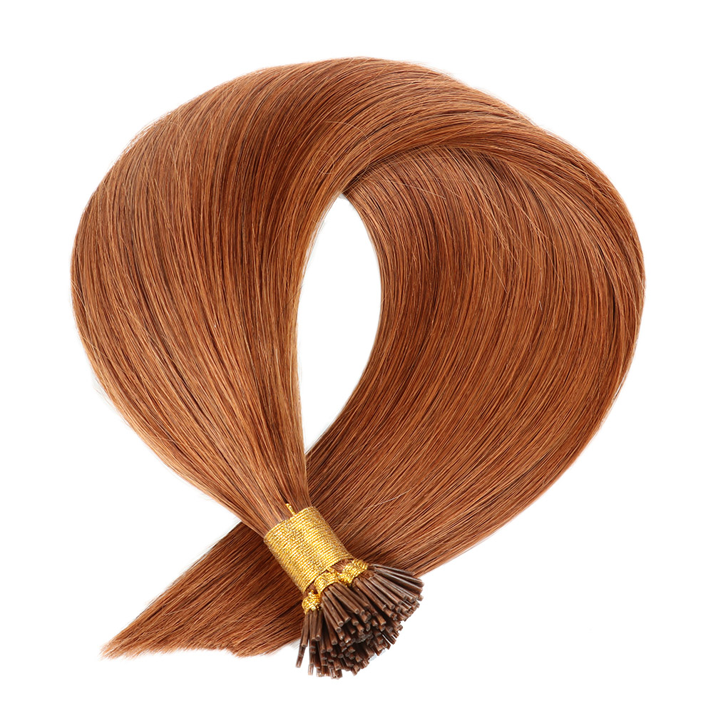 Straight I Tip  Hair Extension  Micro links 100 strands/1pack  Light Color Peruvian Remy Hair Extensions For Women