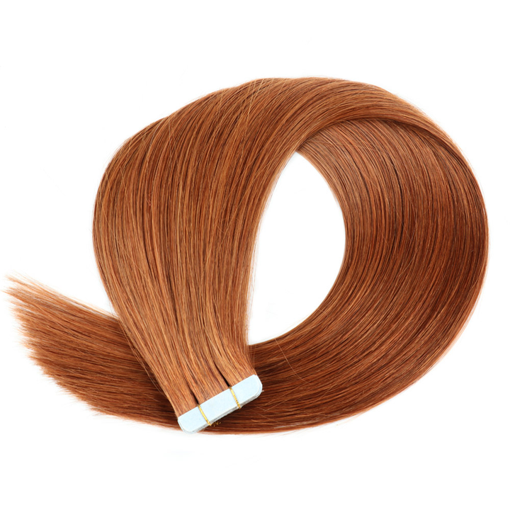 Color Hair #4 Tape In Hair Extensions Cheveux Raides Vierges Humains 20 pcs/1pack 100% Cheveux Humains 