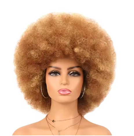 New Pixie Cut Colored Fluffy Afro Kinky Curly Wig For Women Human Hair Full Machine Explosive Hair Wigs