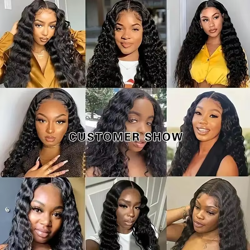 (B2)  Deep Wave Human Hair 3 Bundles Brazilian Remy  Weaving Curly Hair Bundles Weave Extension