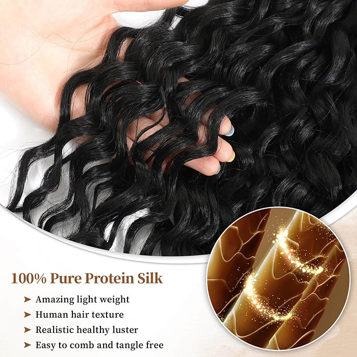 (H1)lumiere Peruvian Water Wave Virgin Hair 3 Bundles Human Hair Extension 8-40 inches