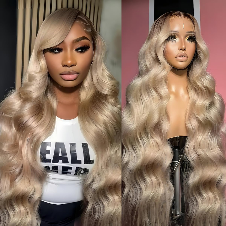 Lumiere Ash Blonde Color Lace Front Wig Human Hair 13x4 Body Wave Mini Knots HD Invisible Lace Wig for Women