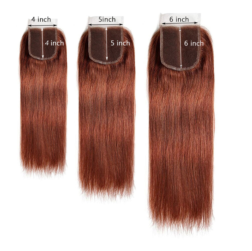 #4 Brown Body Wave 3 Bundles avec 4X4 Lace Closure 100% cheveux humains vierges 
