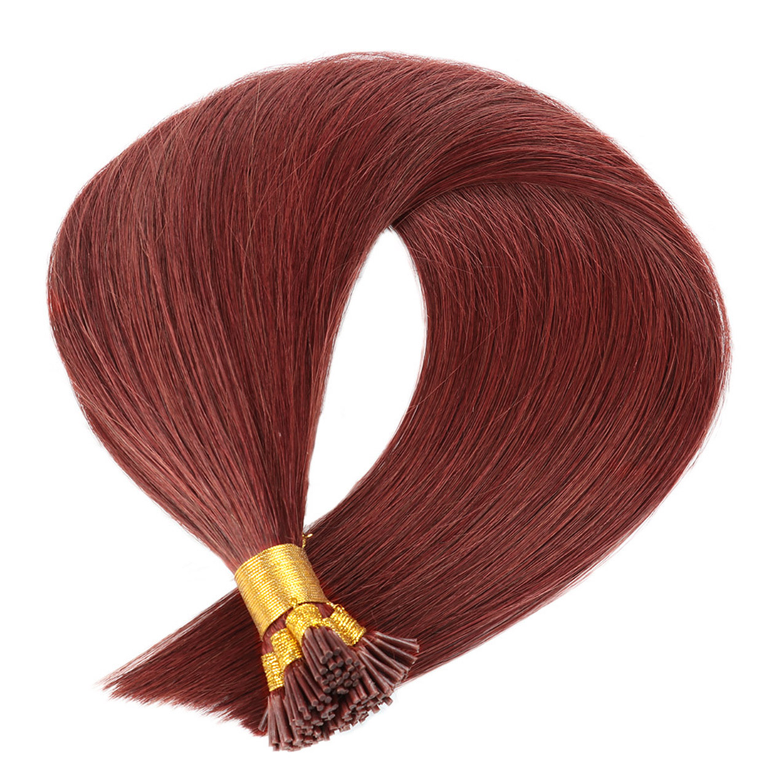 Straight I Tip  Hair Extension  Micro links 100 strands/1pack  Light Color Peruvian Remy Hair Extensions For Women