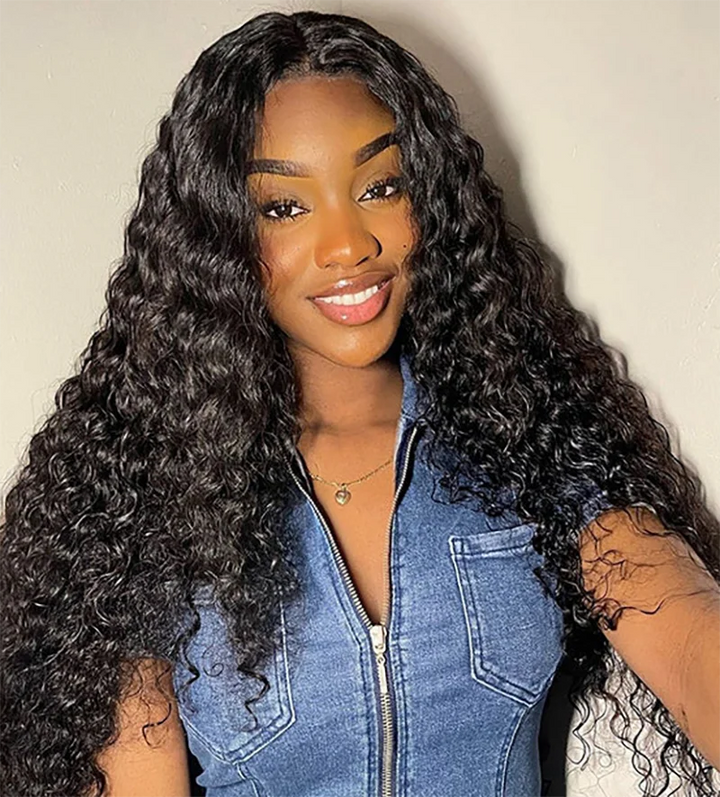 Lumiere 7x5 Pre Cut Lace Ready To Go Wigs Water Wave Human Hair Wig PrePlucked Glueless Wig Ready To Wear