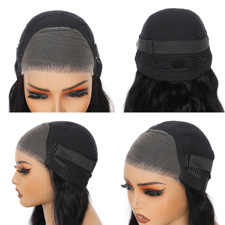 Deep Wave Wear &amp; Go Glueless HD 4X6 Lace Closure Perruque de cheveux humains