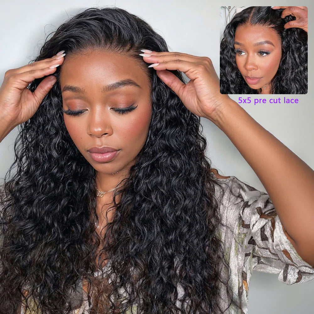 Lumiere Water Wave 13x4 Lace Frontal 180% Density 200% Density Human Hair Wig With Baby Hair