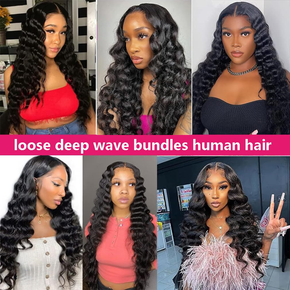 lumiere 15A Loose Deep Wave 3 Bundles Human Hair Extension 10-24 inches