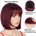 #T1B/99J #T1B/30 Highlight Straight Bob Full Machine Made Wigs None Lace For Women