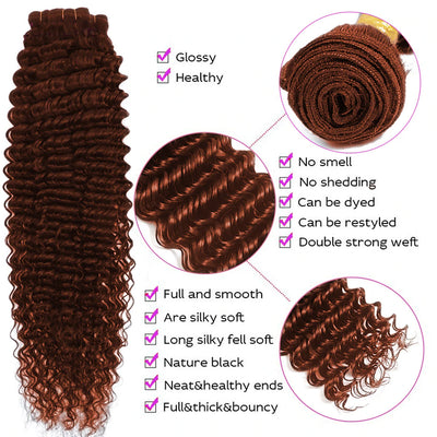 #33 Loose Deep Wave 4 Bundles With 13X4 Frontal Transparent Lace