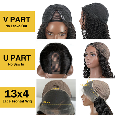Lumiere V Part Straight Upgrade No Leave Out Brazilian Remy Glueless Human Hair Wigs For Women