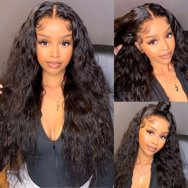 Natural Wave 13*4 Frontal Wigs Pre Plucked Natural Hair Transparent Lace Wigs-Lumiere Hair