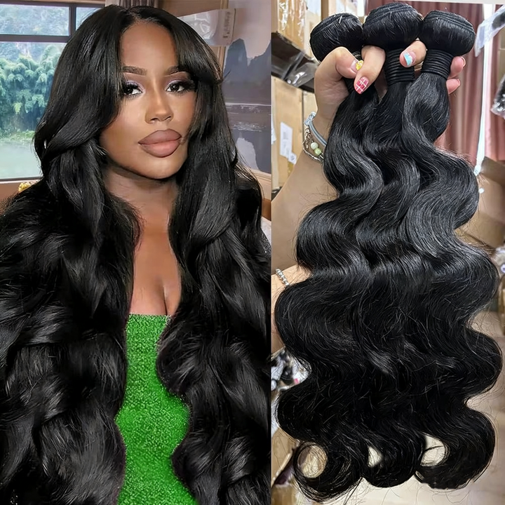 (B2) Body Wave 3 Bundles Human Hair  Brazilian Hair Weave Extensions 100% Human Hair For Women Top Quality