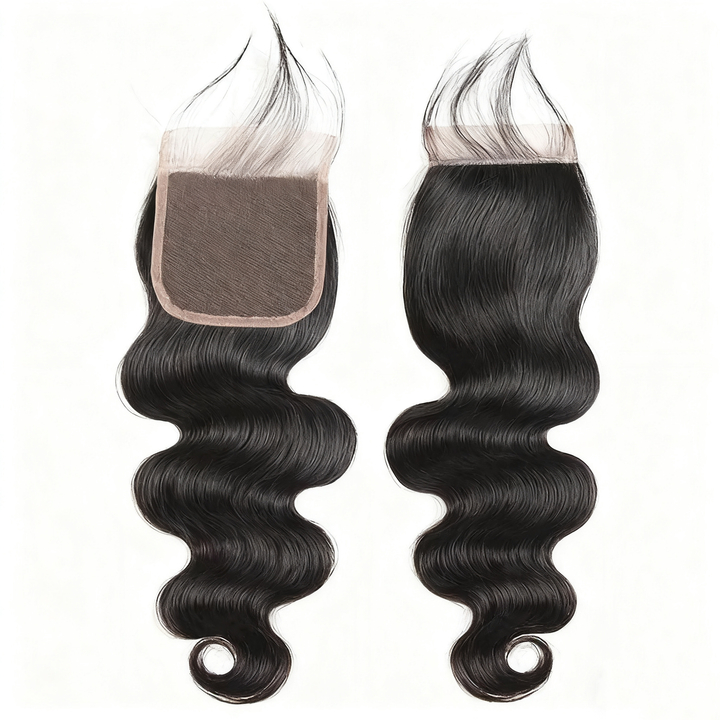 (B2) Body Wave 3 Bundles With 4x4  Lace Closure Brazilian Human Hair Extension