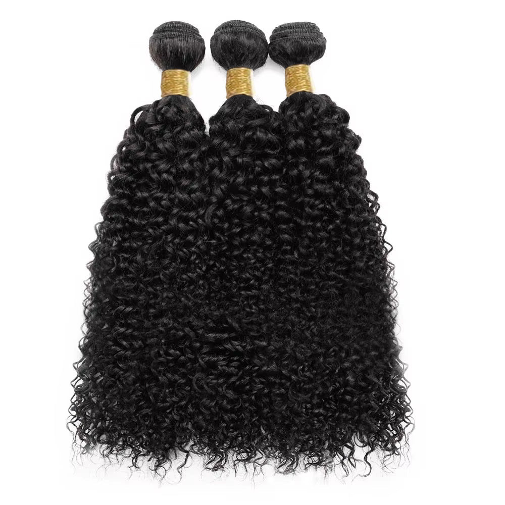 Lumiere 15A Afro Kinky Human Hair 3 Bundle With 13x4 Frontal Lace Human Hair For Woman