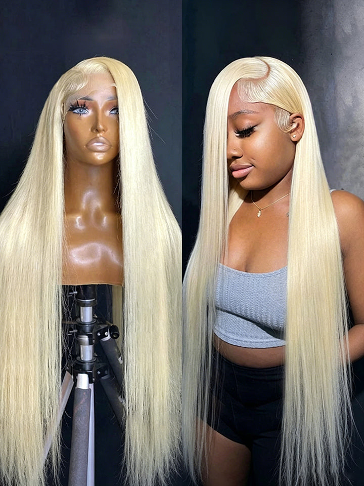 Vente Flash Body Wave 13x4 HD Lace Front Wig Preplumed 613 Honey Blond Color Wigs for Women 