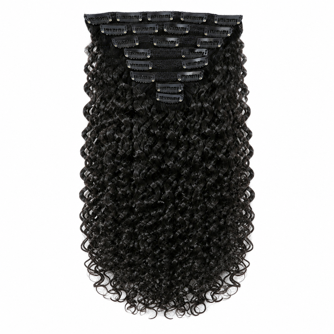 Burmese Curly Seamless Clip in Human Hair Extensions Real Human Hair 120g/8 Pieces 160g/10 Pieces
