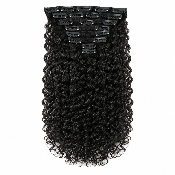 Burmese Curly Seamless Clip in Human Hair Extensions Real Human Hair 120g/8 Pieces 160g/10 Pieces