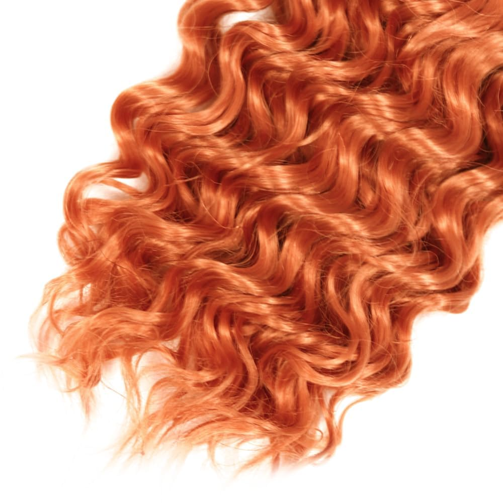 Ginger Remy #350 Ginger Deep Wave Human Hair Bundles Brazilian Remy Unprocessed We ...