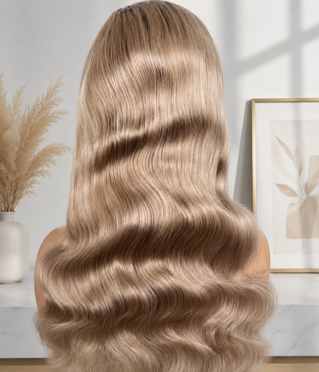 Lumiere Root 4/Ash Blonde  Body Wave Wig Human Hair Wigs 250% Density(#613 Colored)