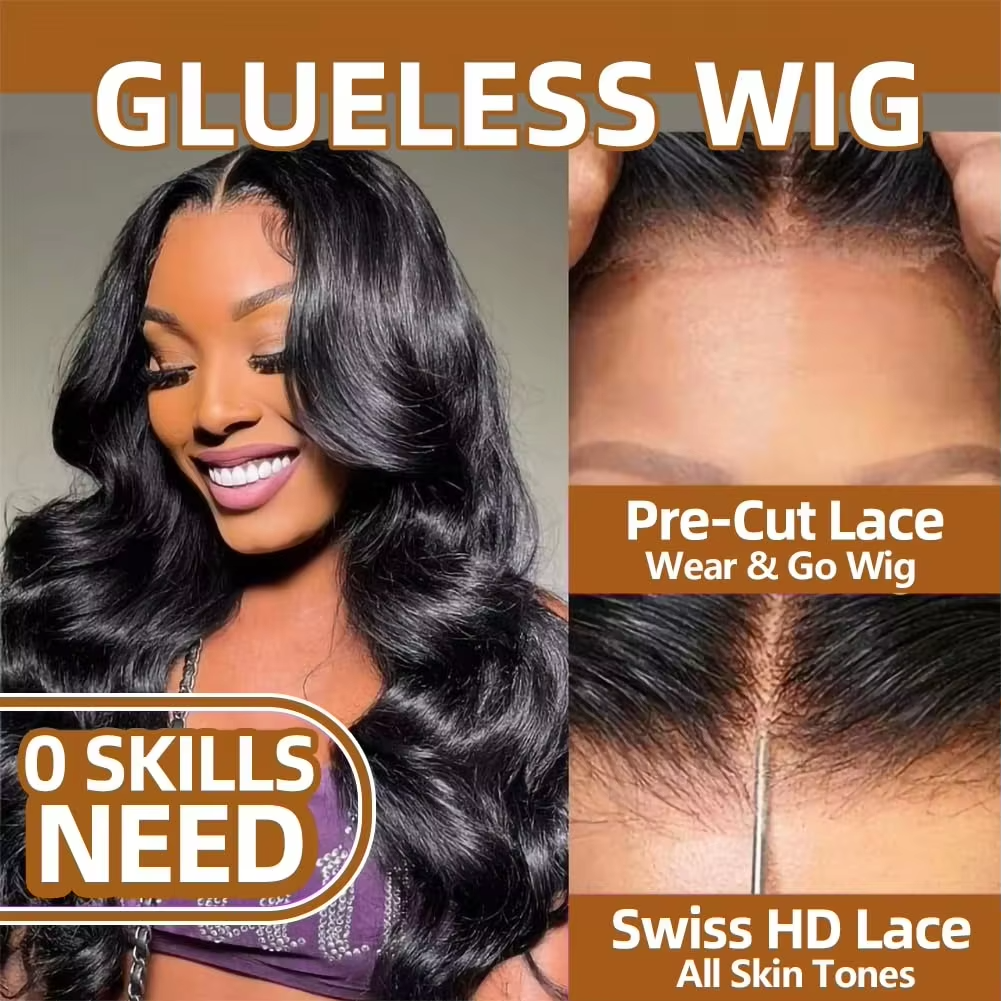 [Glueless Wig]Lumiere Pre-cut 5x5 HD Invisible Lace Front Wigs Pre Plucked Body Wave Glueless Human Hair Wigs