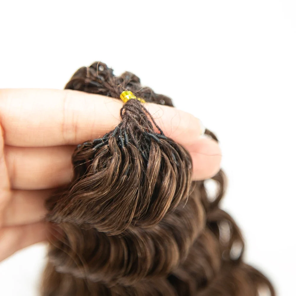 #4 Brown Deep Wave Feather Crochet Human Hair Miracle Knots 100% Real Remy Human Hair Extensions