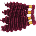 Red Bundles #99j Loose Deep 4 Bundles Peruvian Hair Weave virgin Human Hair Extensions